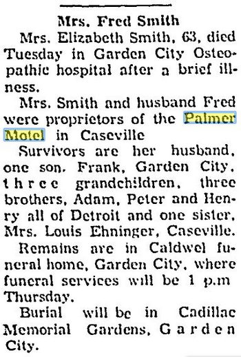 Palmer Motel - Dec 23 1964 Former Owner Passes Away (newer photo)